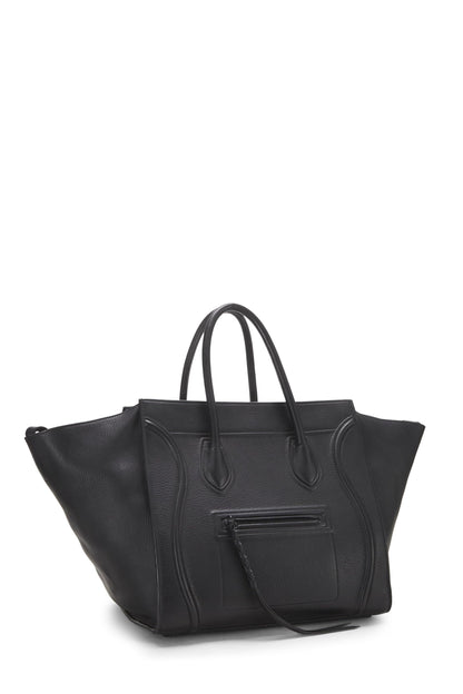 Céline, Pre-Loved Black Calfskin Leather Phantom Medium, Black