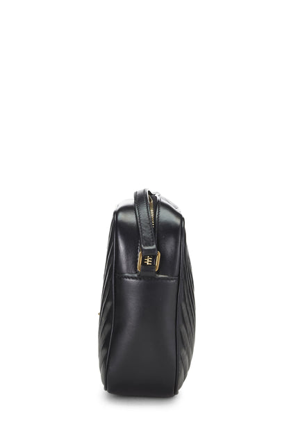 Yves Saint Laurent, Bolso para cámara Lou de piel de becerro acolchado negro Pre-Loved, Negro