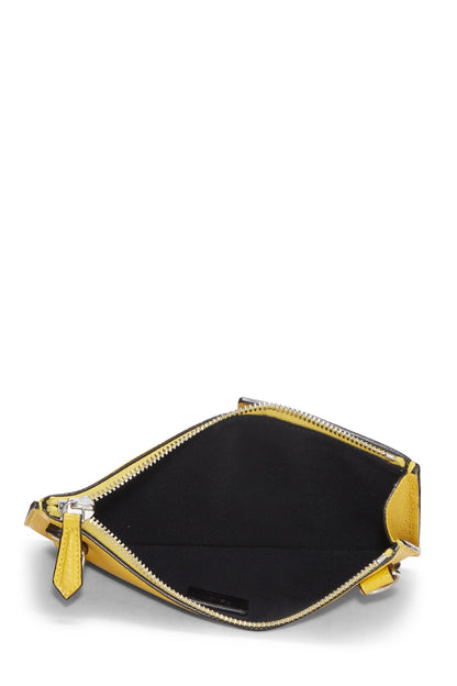 Fendi, pochette de taille en cuir jaune d'occasion, jaune