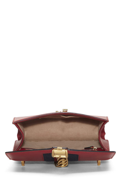 Gucci, Pre-Loved Red Leather Sylvie Shoulder Bag, Red