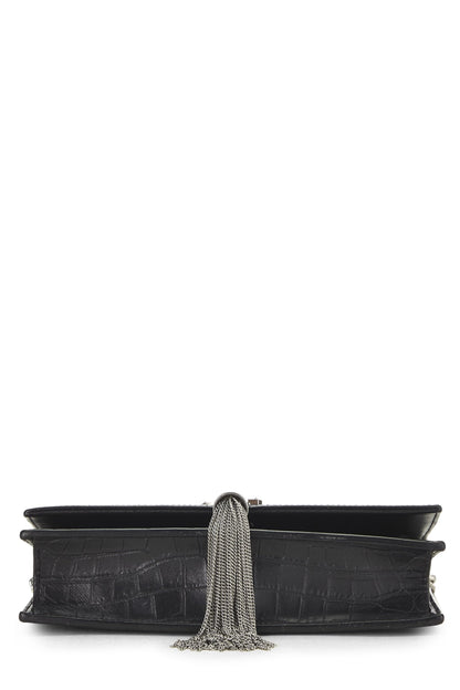 Yves Saint Laurent, Kate Tassel Small en cuir gaufré noir d'occasion, noir