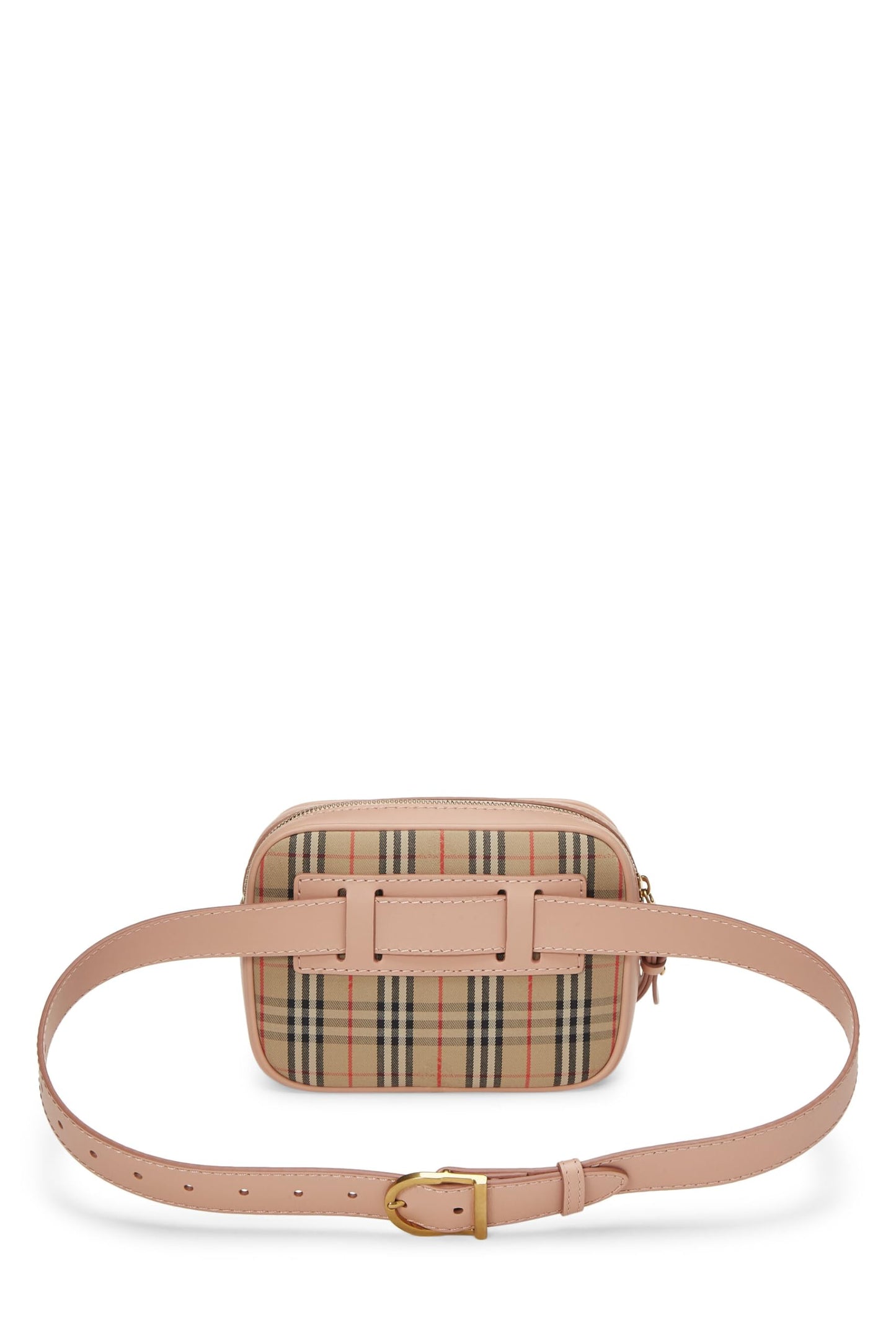 Burberry, Pre-Loved Pink Haymarket 1983 Check Canvas Belt Bag, Pink