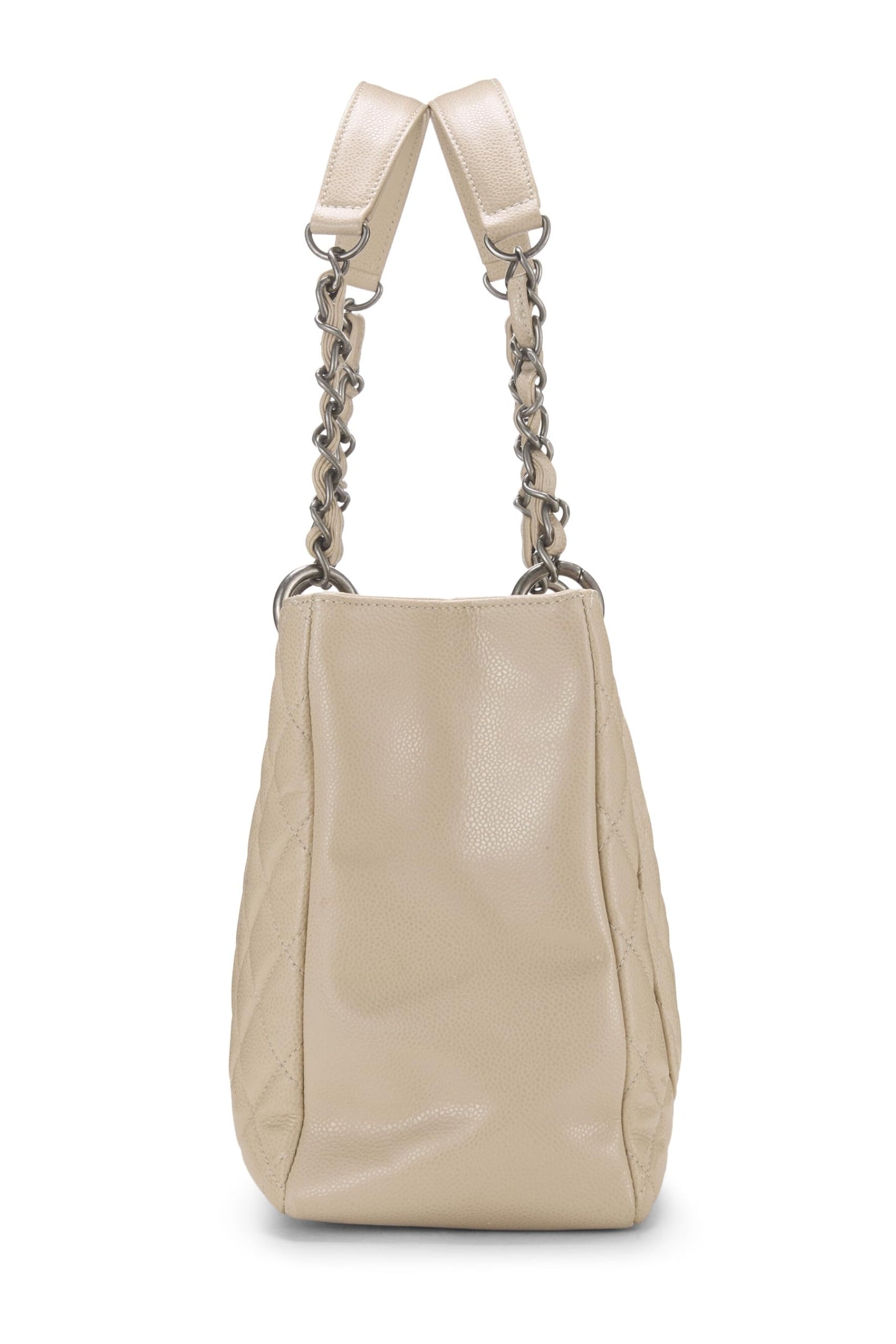 Chanel, Bolso shopping Grand de caviar acolchado beige Pre-Loved (GST), Beige