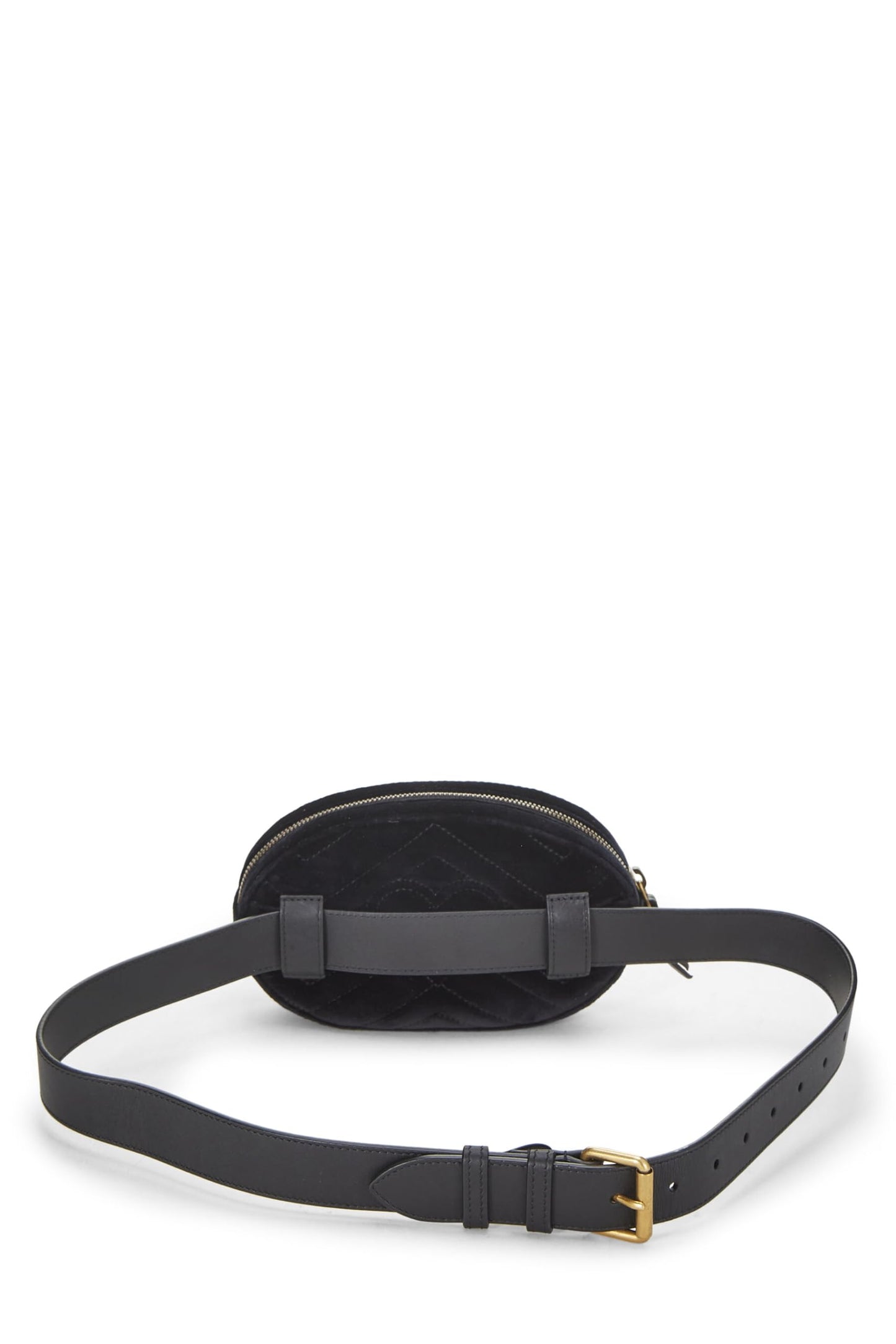 Gucci, sac ceinture Marmont Mini en velours noir d'occasion, noir