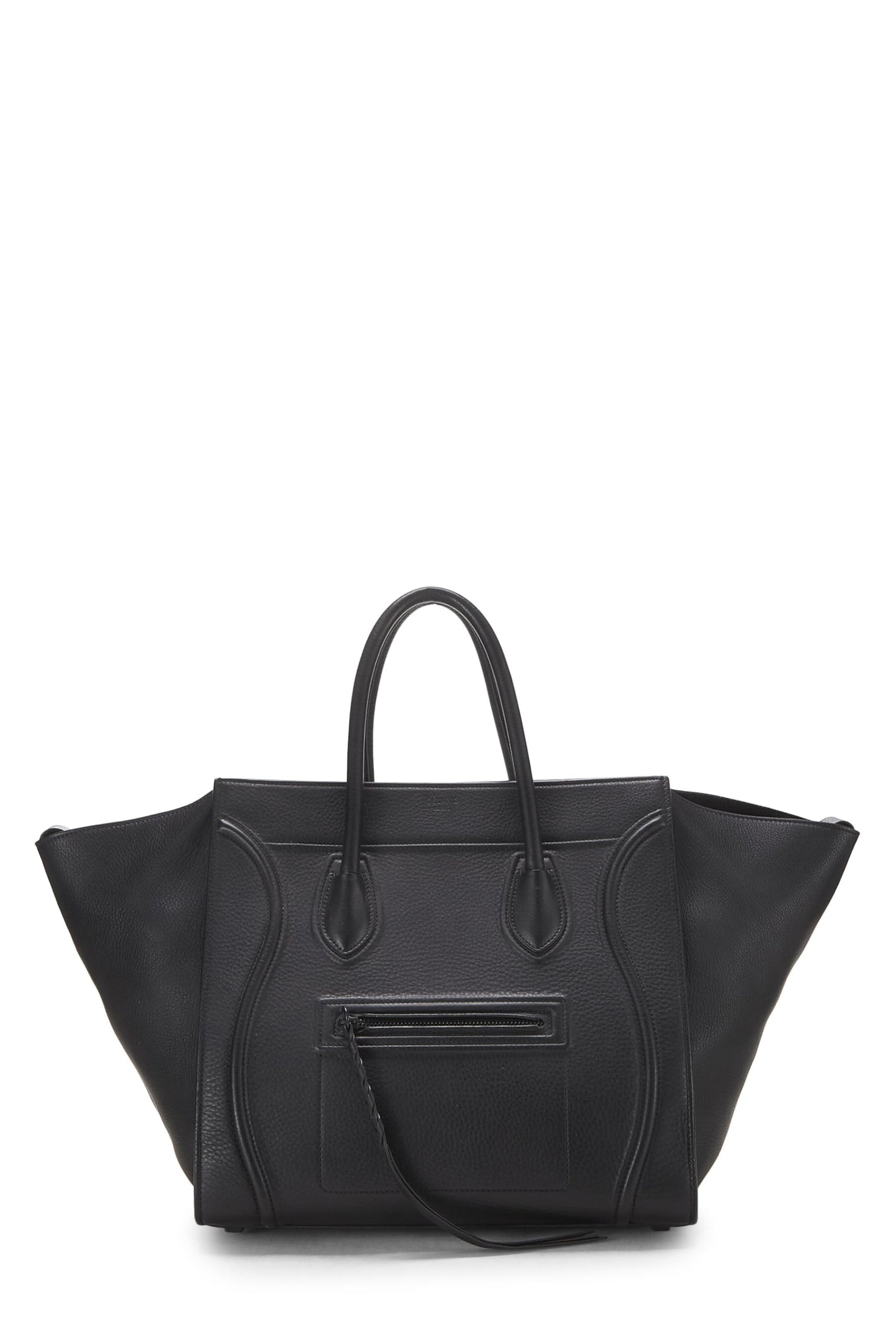 Céline, Pre-Loved Black Calfskin Leather Phantom Medium, Black