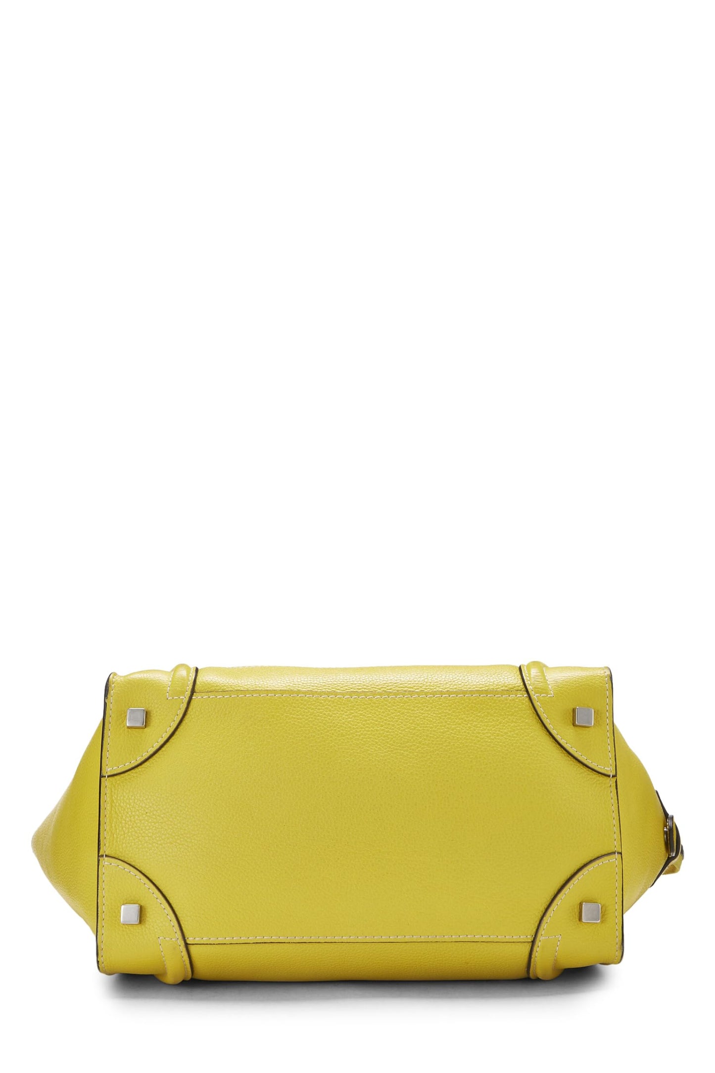 Céline, Mini maleta de piel de becerro con tambores amarillos Pre-Loved, Amarillo