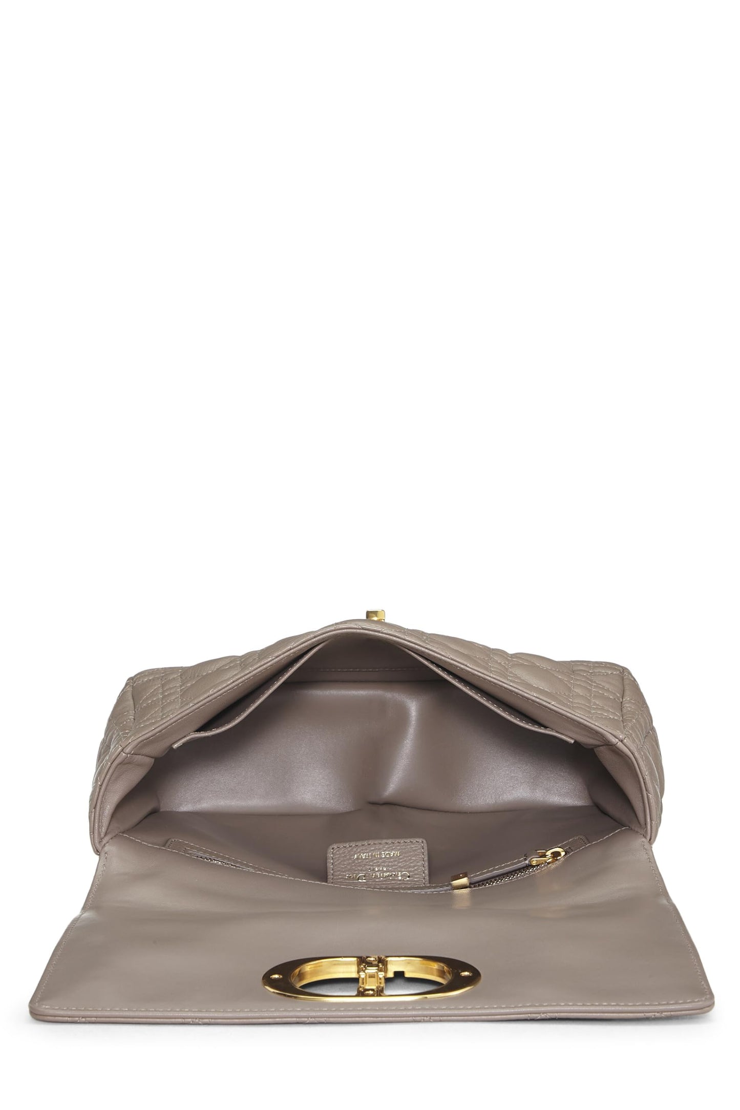 Dior, Sac Caro Medium en cuir de veau Cannage beige d'occasion, gris