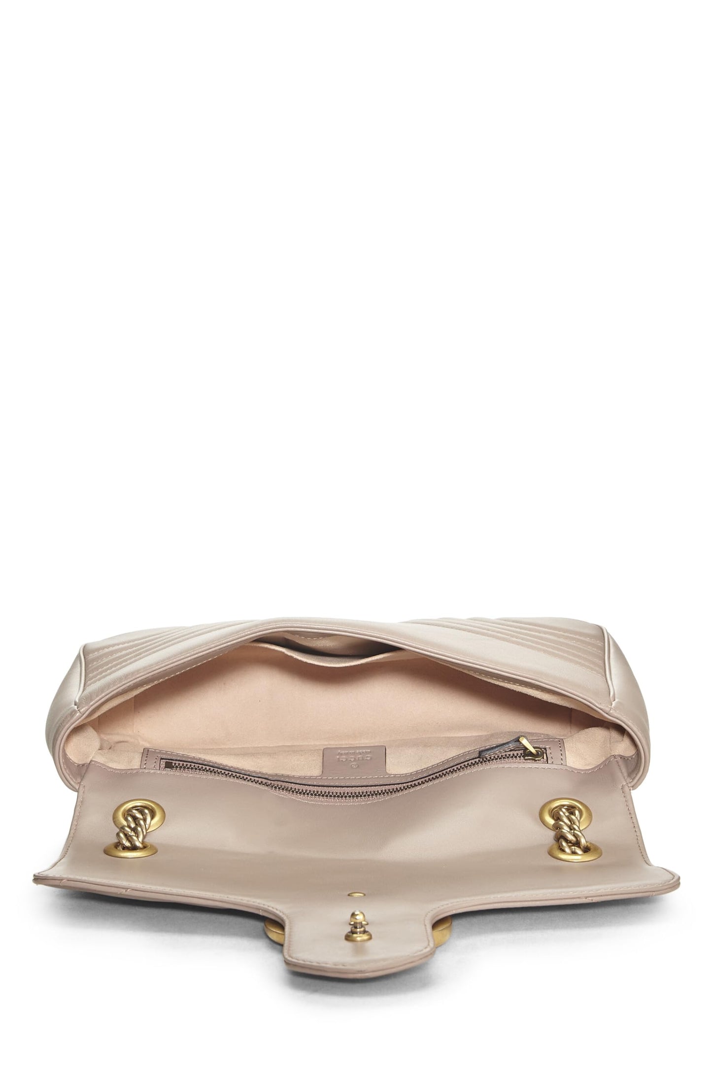 Gucci, Pre-Loved Beige Leather GG Marmont Shoulder Bag, Beige