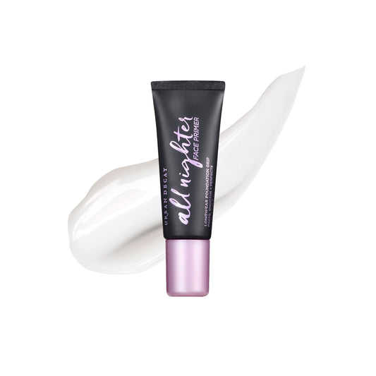 Urban Decay All Nighter Longwear Face Primer (tamaño de viaje), base suavizante e hidratante para maquillaje facial de base, transparente y ligero, para todo tipo de piel, vegano, sin crueldad - 0.28 fl oz