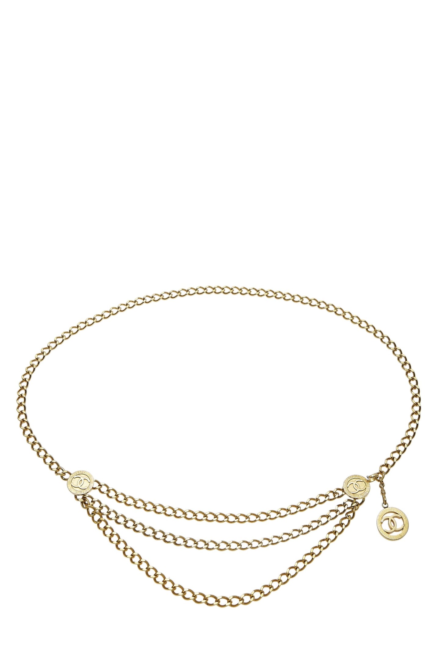 Chanel, Pre-Loved Gold Sunburst 'CC' Chain Belt 3, Gold