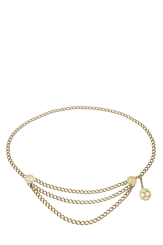 Chanel, Pre-Loved Gold Sunburst 'CC' Chain Belt 3, Gold