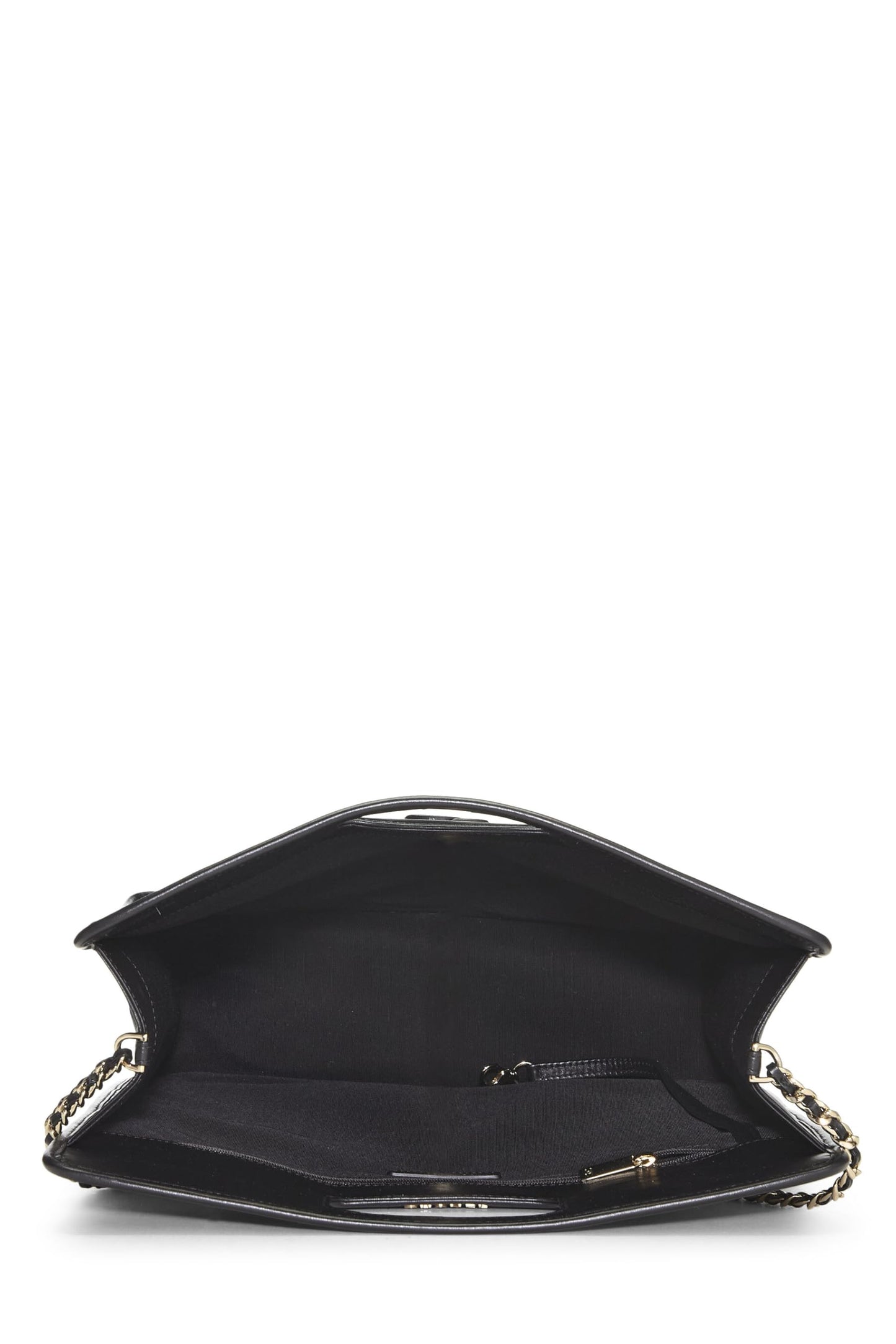 Chanel, sac shopping Charms en cuir de veau noir d'occasion, grand modèle, noir