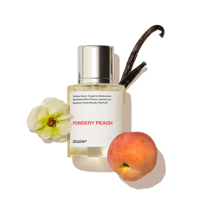 Dossier - Powdery Peach - Eau de Parfum - Inspired by J.Choo I Want Choo - Perfume Luxury - Pure Infused - Paraben Free - Vegan - For Women Men Unisex - Fragrance 1,70z (Spray 50ml)