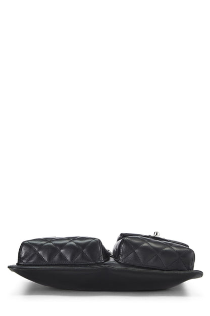 Chanel, sac à bandoulière multi-poches Cambon Ligne en cuir de veau noir d'occasion, noir