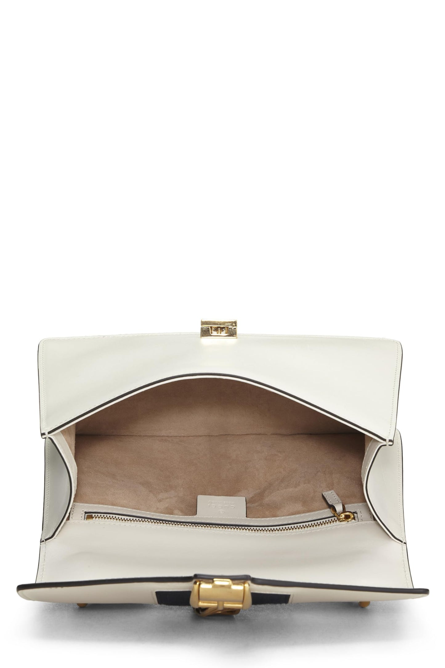 Gucci, Pre-Loved White Leather Sylvie Shoulder Bag, White