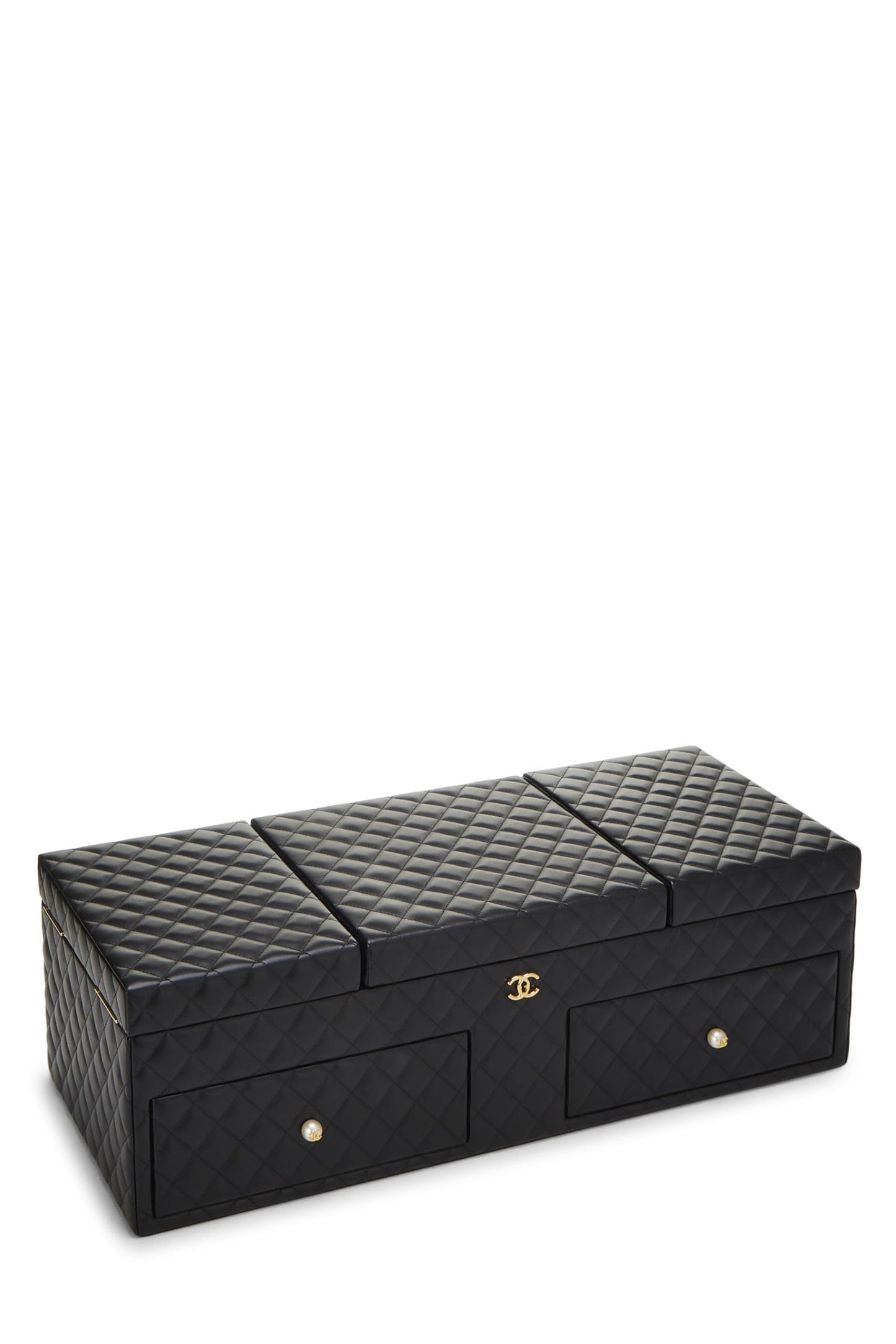 Chanel, Pre-Loved Black Quilted Lambskin Jewelry Chest Large, Black