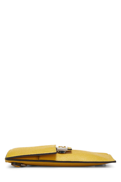 Fendi, pochette de taille en cuir jaune d'occasion, jaune