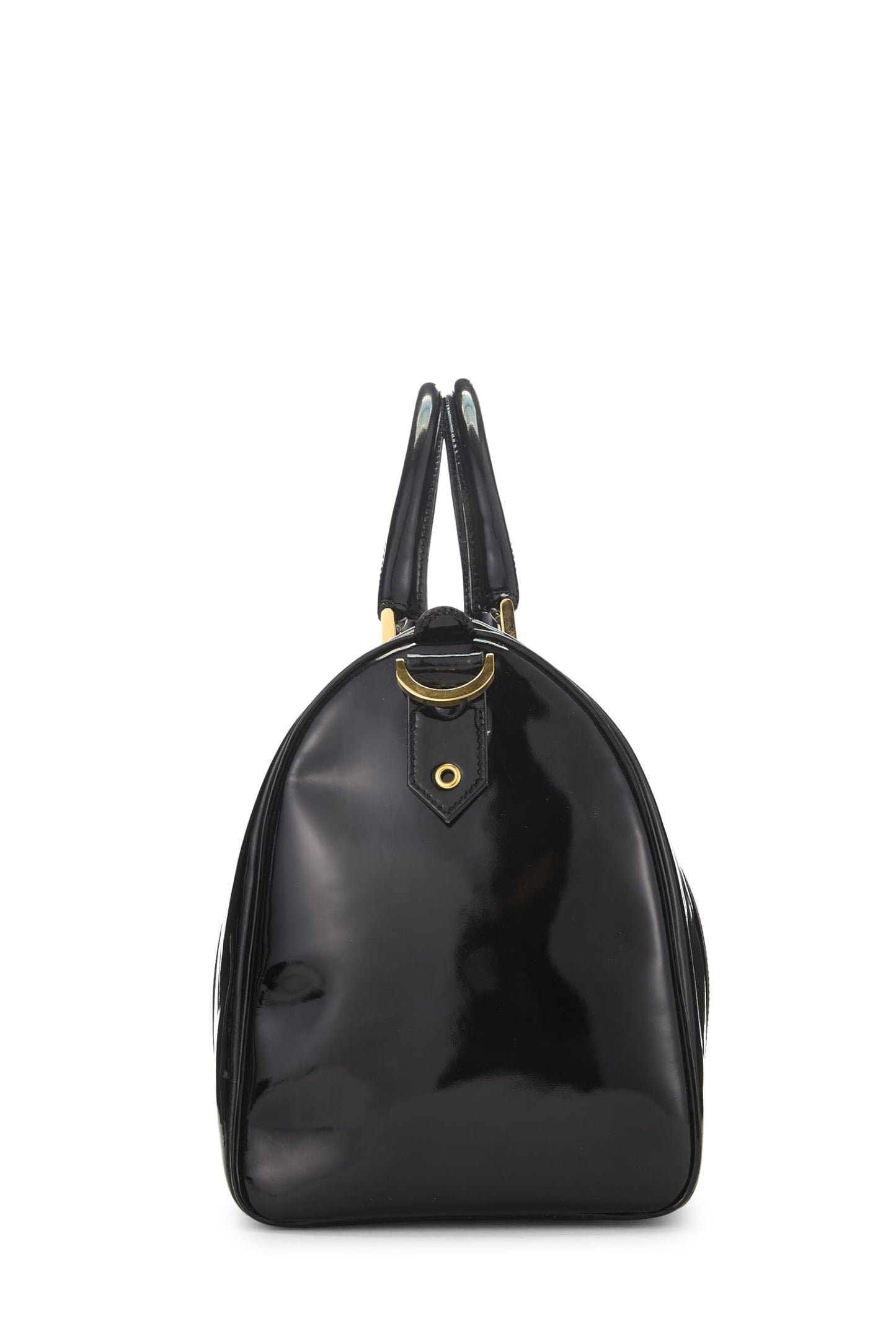 Chanel, Pre-Loved Black Patent Leather Boston, Black