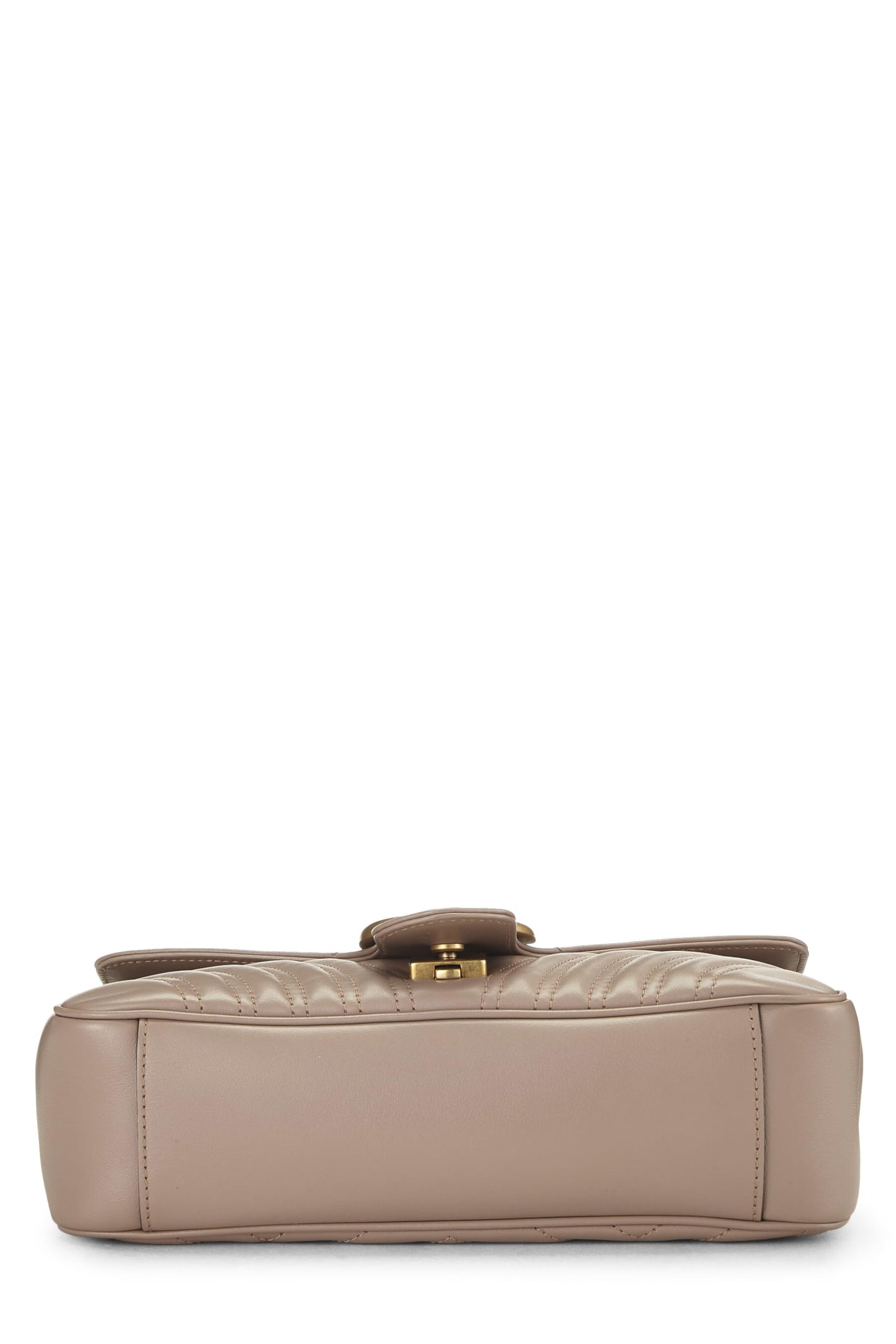 Gucci, sac à bandoulière GG Marmont en cuir beige d'occasion, petit modèle, beige