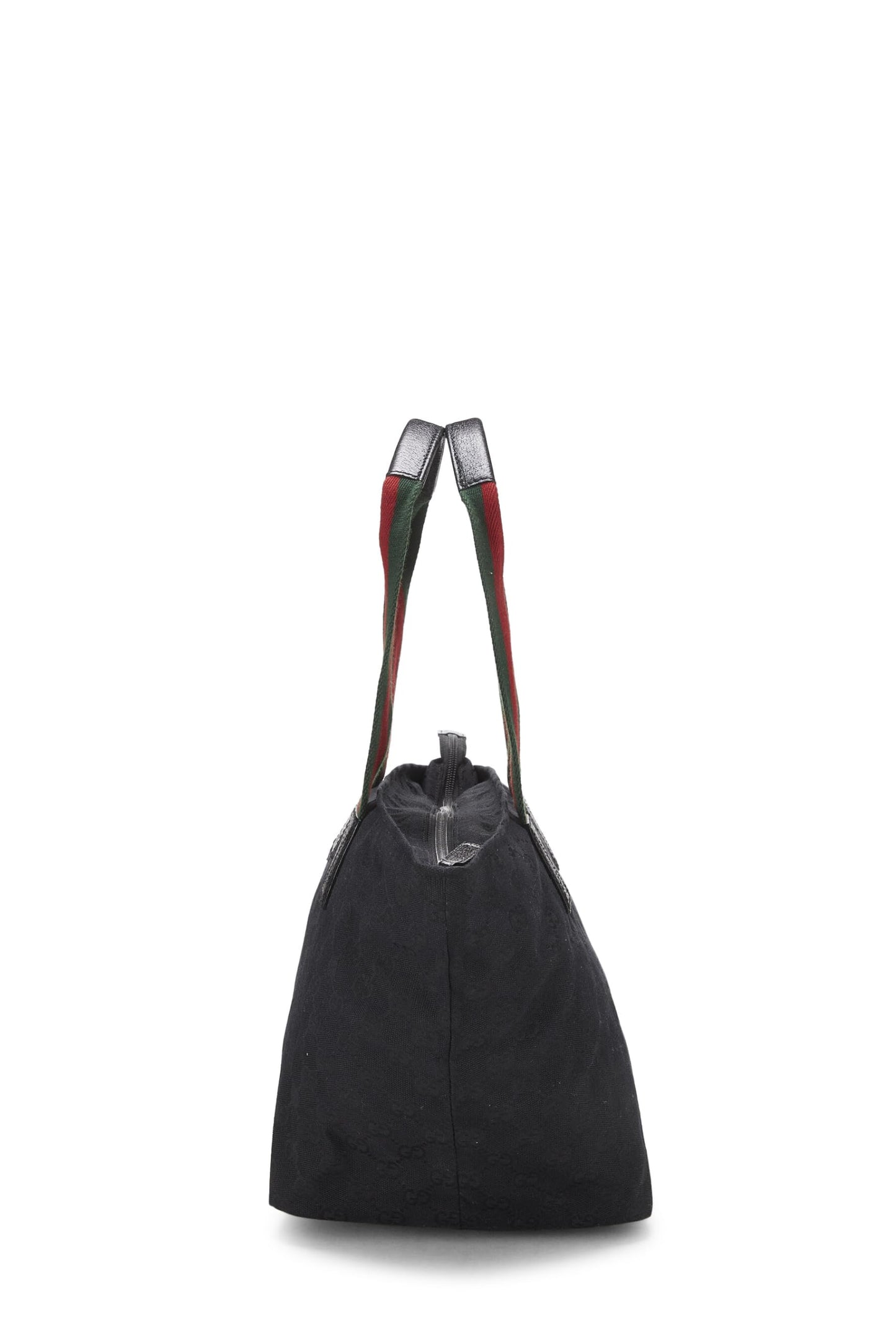 Gucci, Bolso tote pequeño con cremallera suave de lona GG Original negro Pre-Loved, Negro