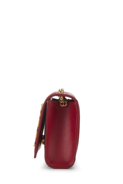 Yves Saint Laurent, Bolso mini Kate de cuero rojo con cadena Pre-Loved, Rojo