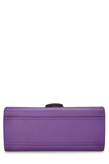 Gucci, Pre-Loved Purple Leather Marmont Top Handle Flap Bag Small, Purple