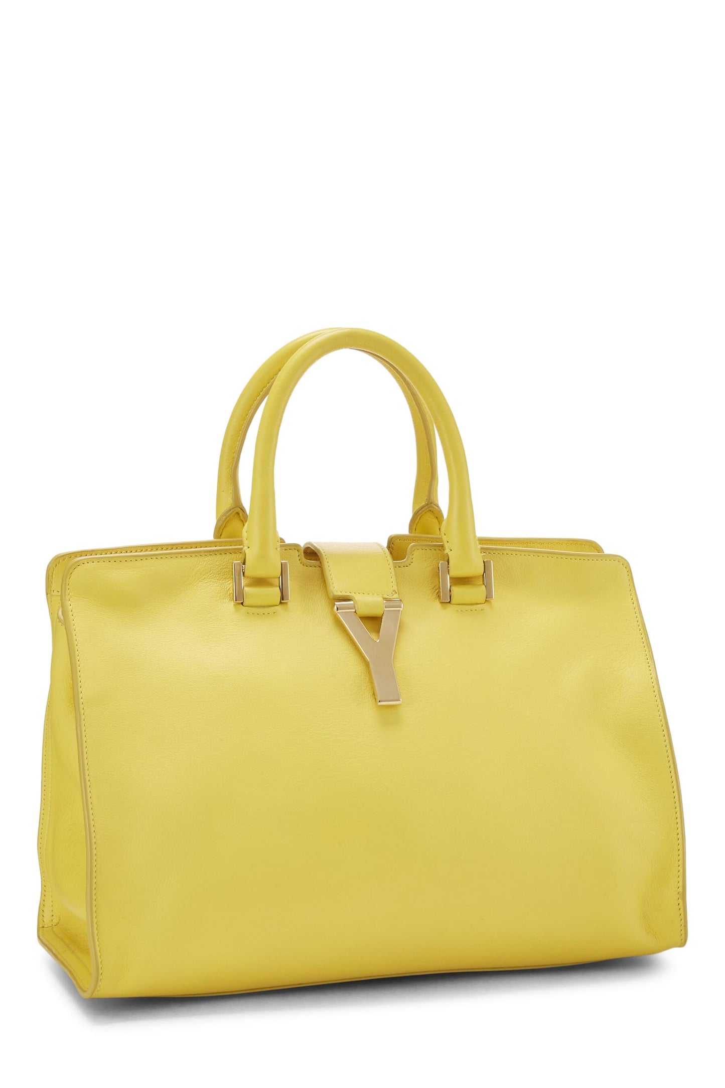 Yves Saint Laurent, Pre-Loved Piel De Becerro Amarilla Classic Y Cabas Small, Amarillo