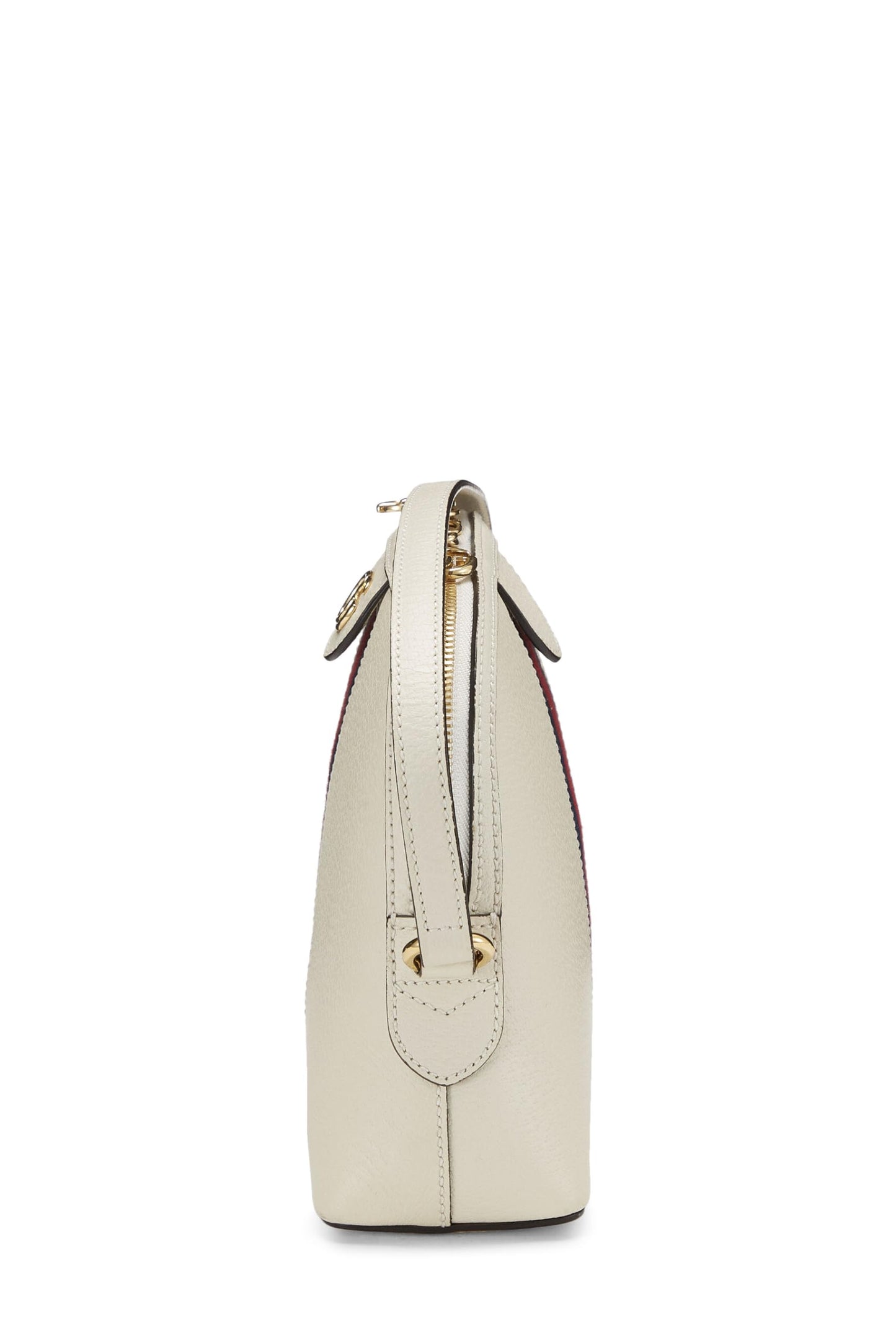 Gucci, Pre-Loved White Leather Ophidia Dome Shoulder Bag, White