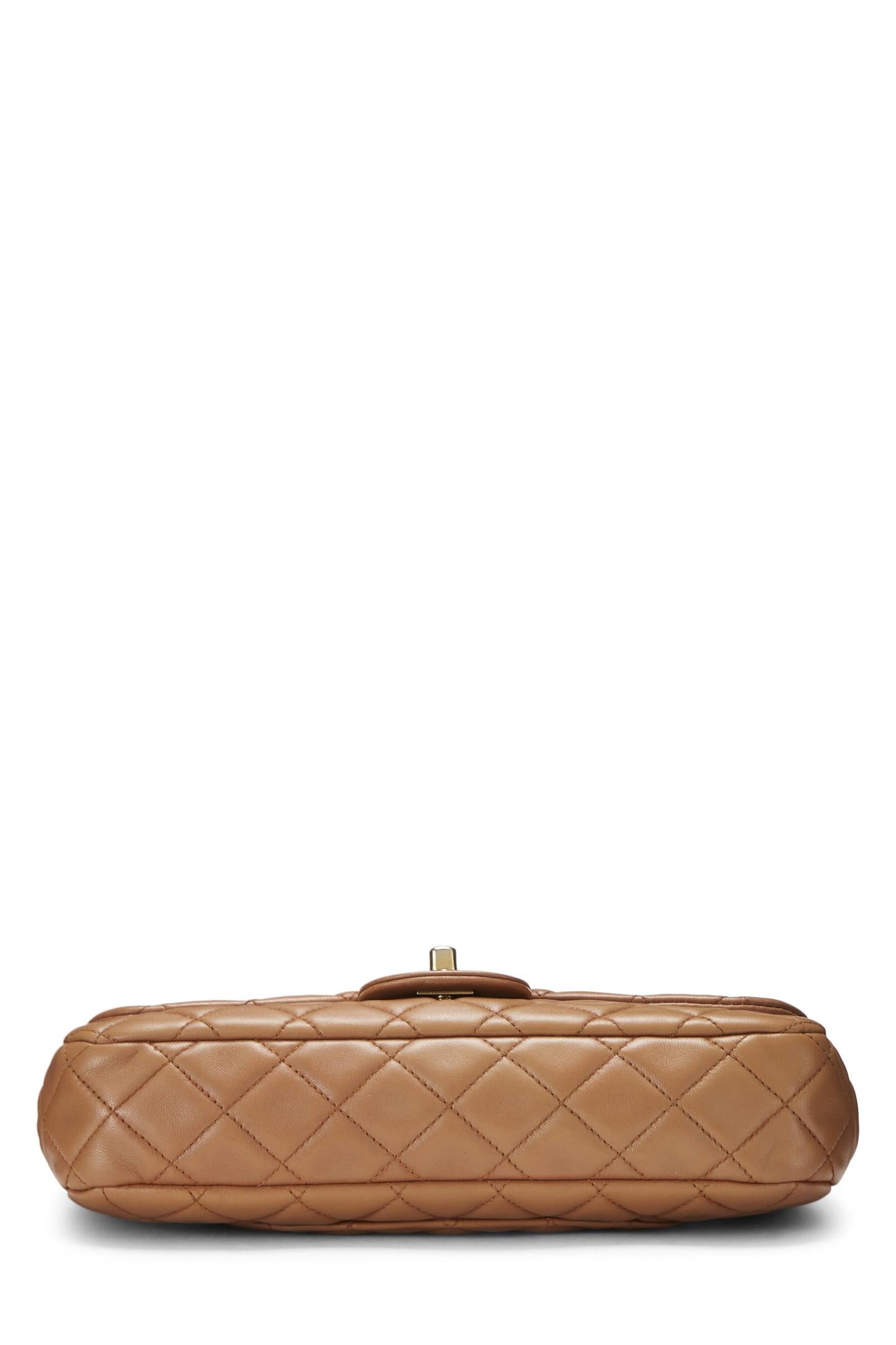 Chanel, sac Valentine à rabat simple en cuir d'agneau matelassé marron d'occasion, taille moyenne, marron