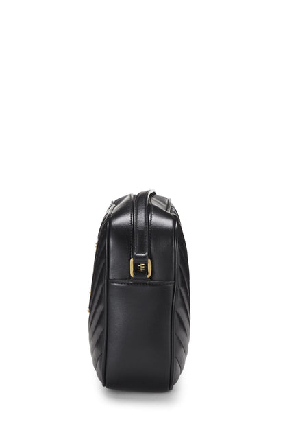 Yves Saint Laurent, sac à main Lou en cuir de veau matelassé noir d'occasion, noir