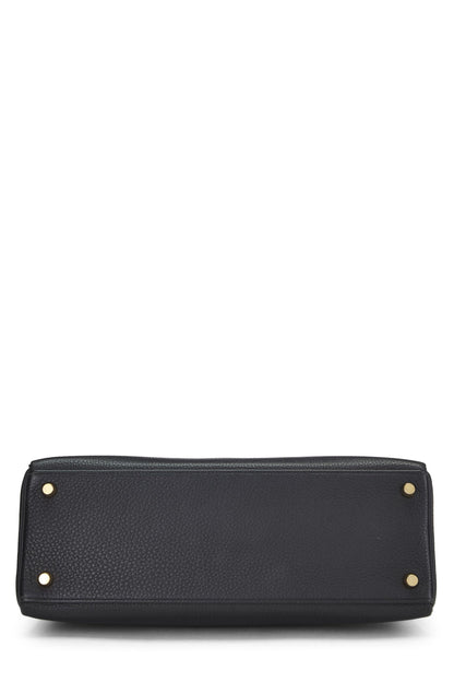 Hermès, Pre-Loved Black Togo Kelly Retourne 32, Negro