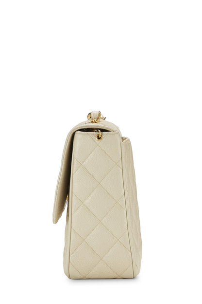 Chanel, Pre-Loved White Quilted Caviar Big 'CC' Square Flap, White