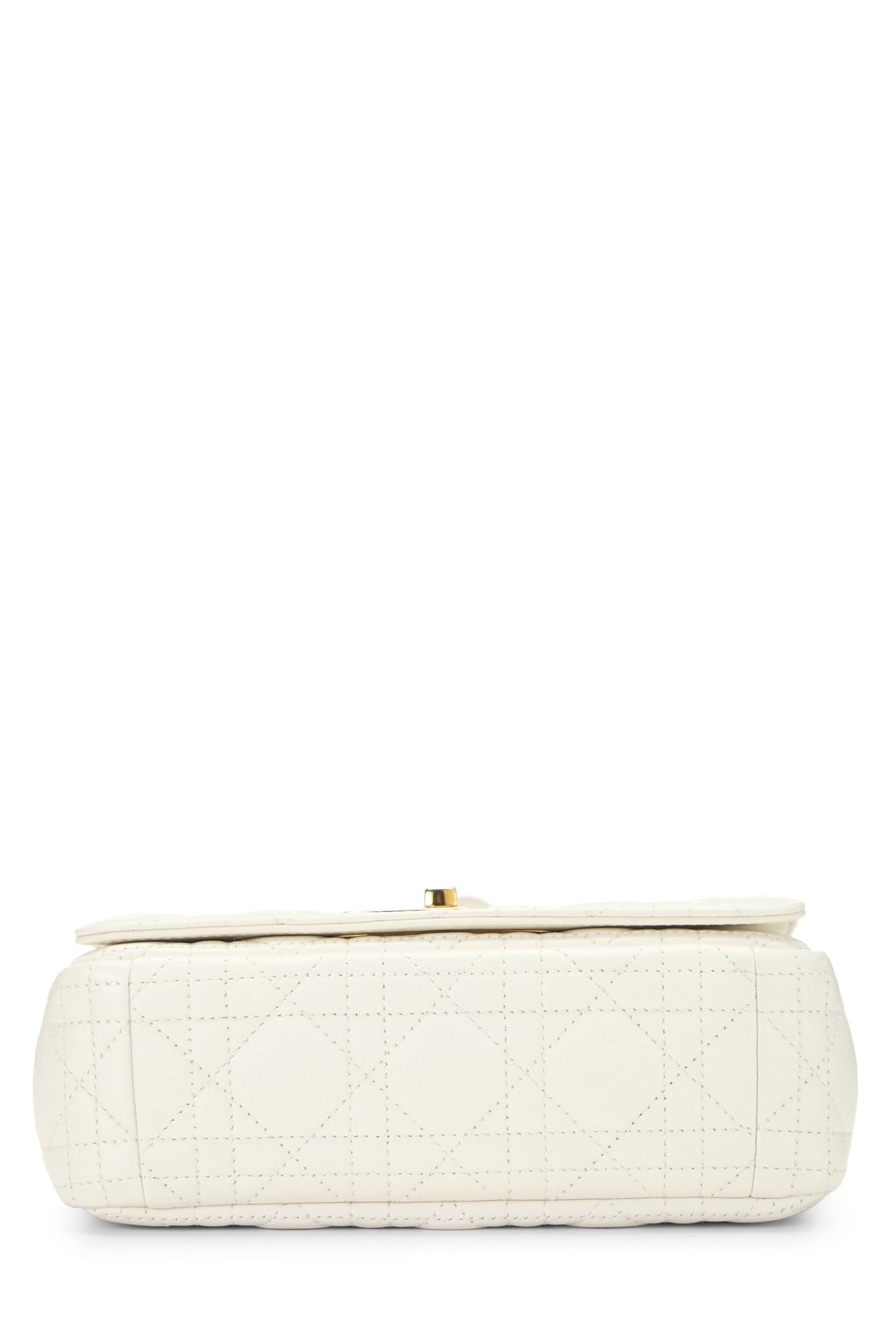 Dior, Pre-Loved White Cannage Calfskin Caro Bag Small, White