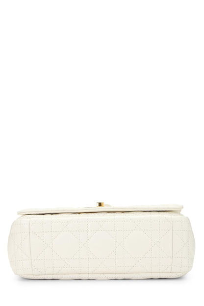 Dior, Pre-Loved White Cannage Calfskin Caro Bag Small, White