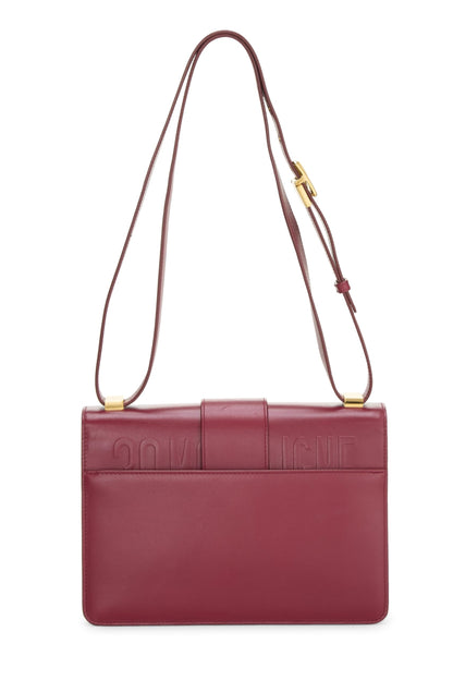 Dior, sac 30 Montaigne Box en cuir de veau bordeaux d'occasion, bordeaux