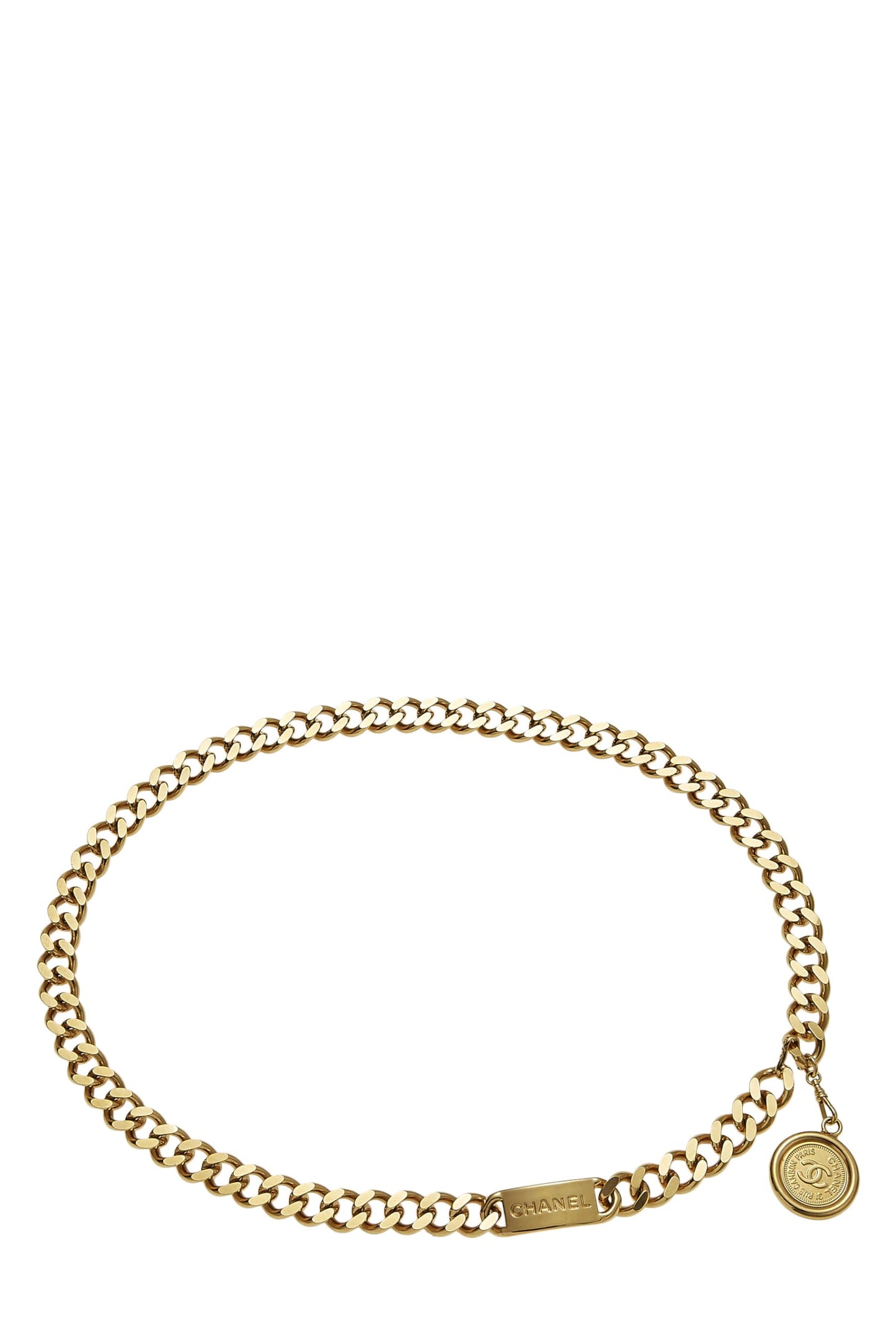 Chanel, Pre-Loved Gold 'CC' Medallion Chain Belt, Gold