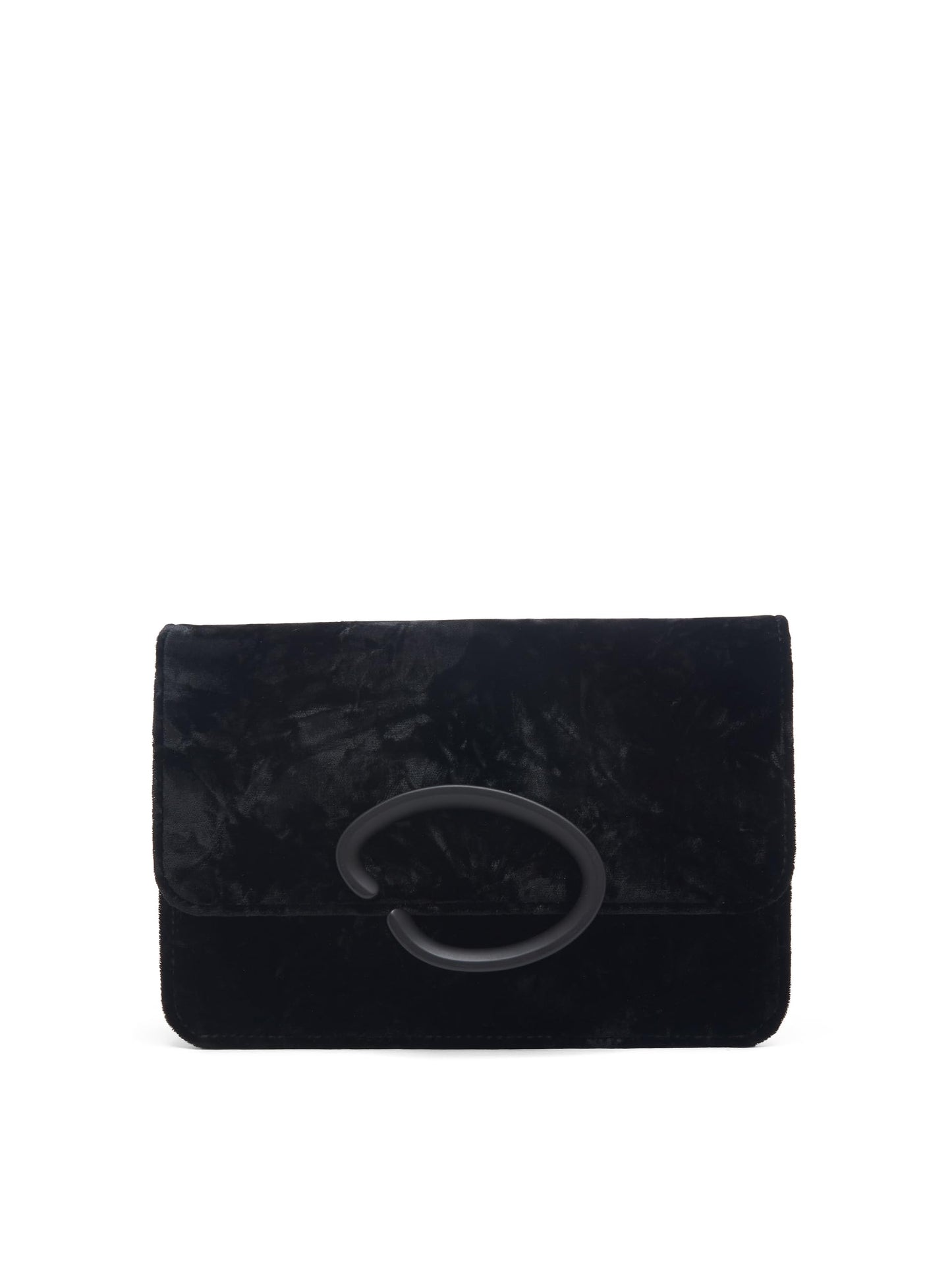 Oscar de la Renta, Pochette O en velours écrasé, Noir