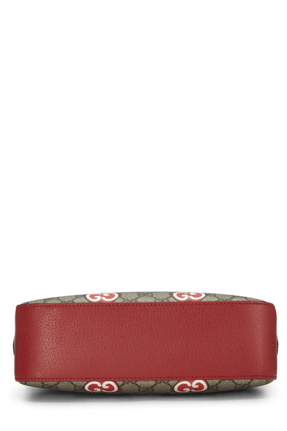 Gucci, sac photo Apple en toile GG Supreme d'origine d'occasion, rouge