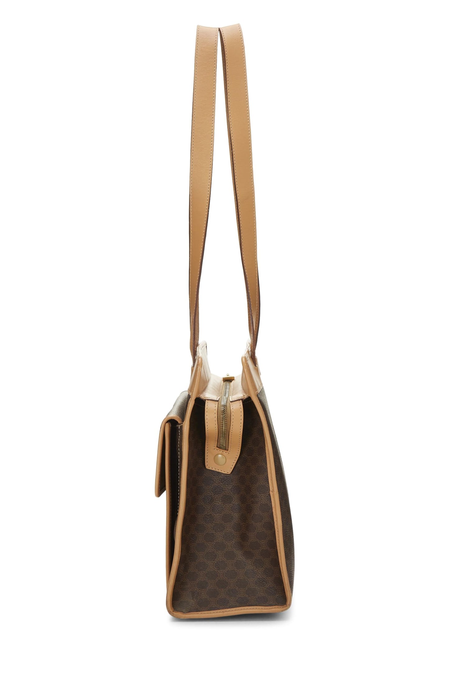 Céline, Pre-Loved Brown Macadam Coated Canvas Tote, Brown