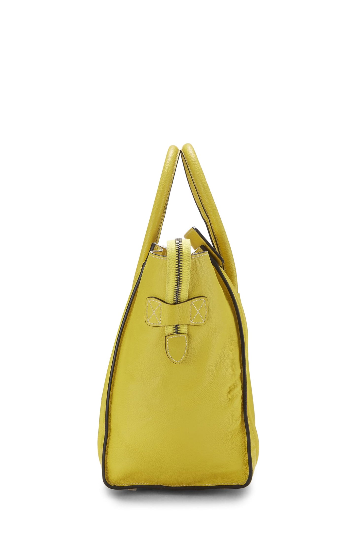 Céline, Pre-Loved Yellow Calfskin Leather Luggage Mini, Yellow