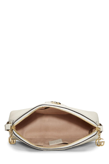 Gucci, Pre-Loved White Leather Ophidia Dome Shoulder Bag, White