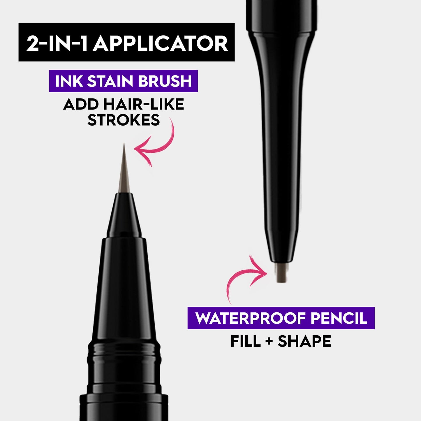 Ensemble crayon à sourcils noir doux et gel à sourcils volumisant teinté Urban Decay - Stylo à sourcils microblading 2 en 1 Brow Blade + crayon imperméable (Blackout), gel à sourcils Big Bush Waterproof 24H Hold (Blackout)