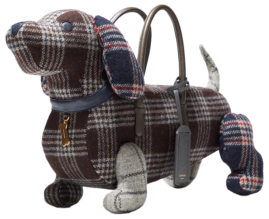 Thom Browne, Pre-loved Hector Plaid - Check Dog Bag, One Size, Plaid