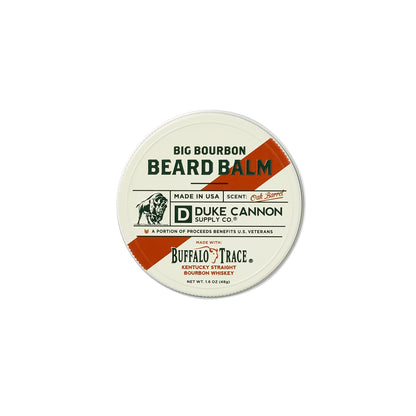 Duke Cannon Supply Co. Big Bourbon Beard Balm, 1,6 oz - Parfum de fût de chêne/Fabriqué avec des ingrédients naturels et biologiques