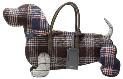 Thom Browne, Pre-loved Hector Plaid - Check Dog Bag, One Size, Plaid