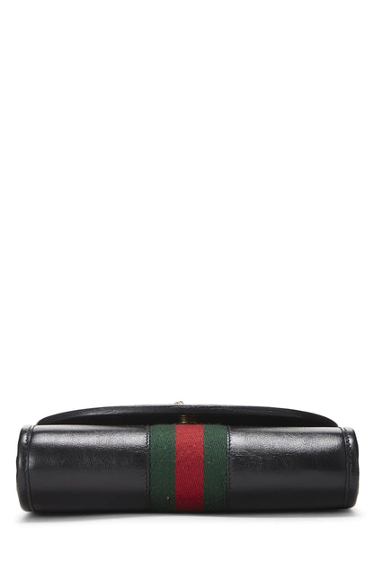 Gucci, Mini sac à bandoulière en cuir noir Rajah d'occasion, noir