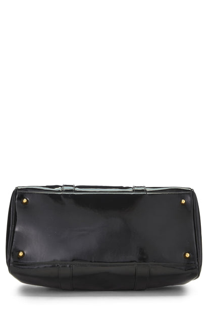 Chanel, Pre-Loved Black Patent Leather Boston, Black