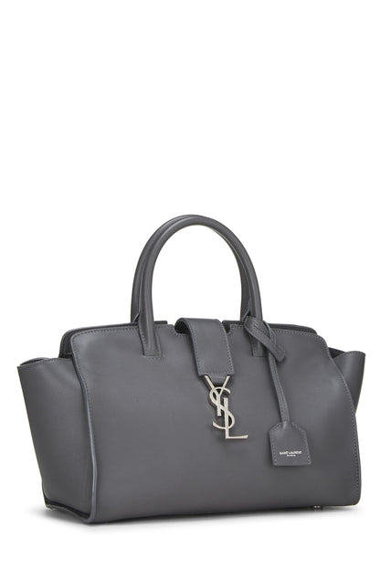 Yves Saint Laurent, Cabas Downtown Baby en cuir de veau gris d'occasion, gris