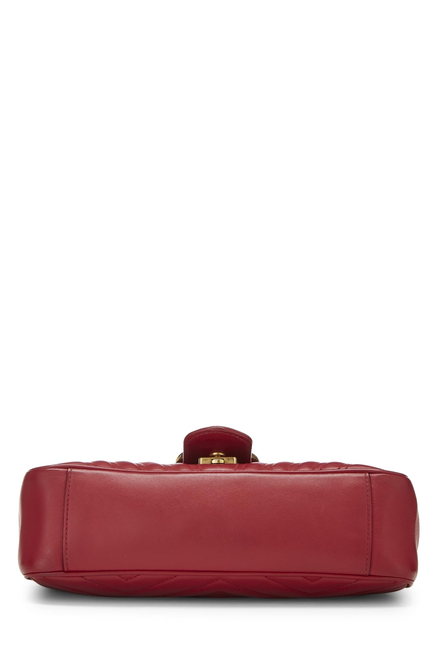 Gucci, sac à bandoulière Marmont en cuir matelassé rouge d'occasion, petit modèle, rouge