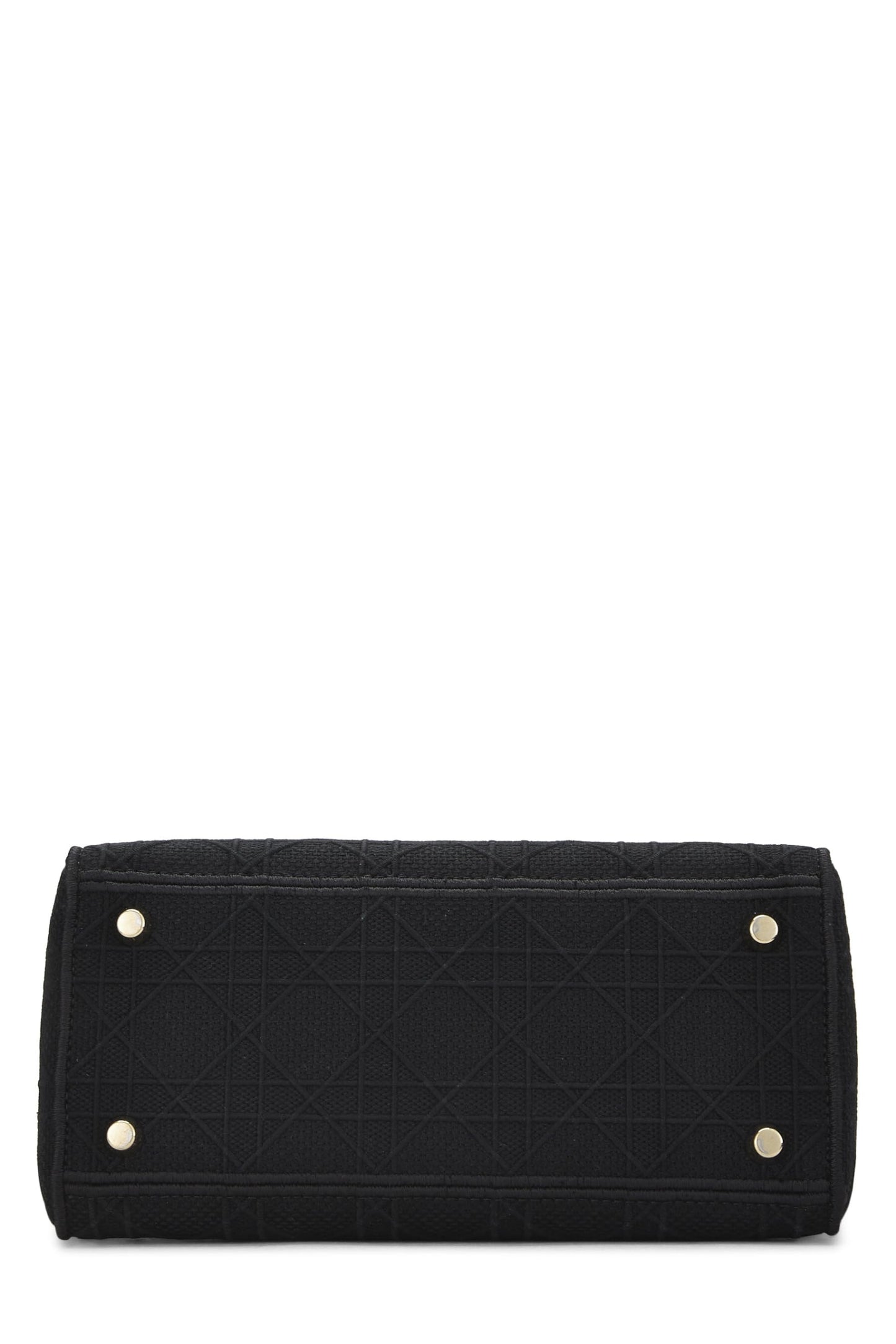 Dior, Lady D-Lite Medium en toile Cannage noire d'occasion, noir